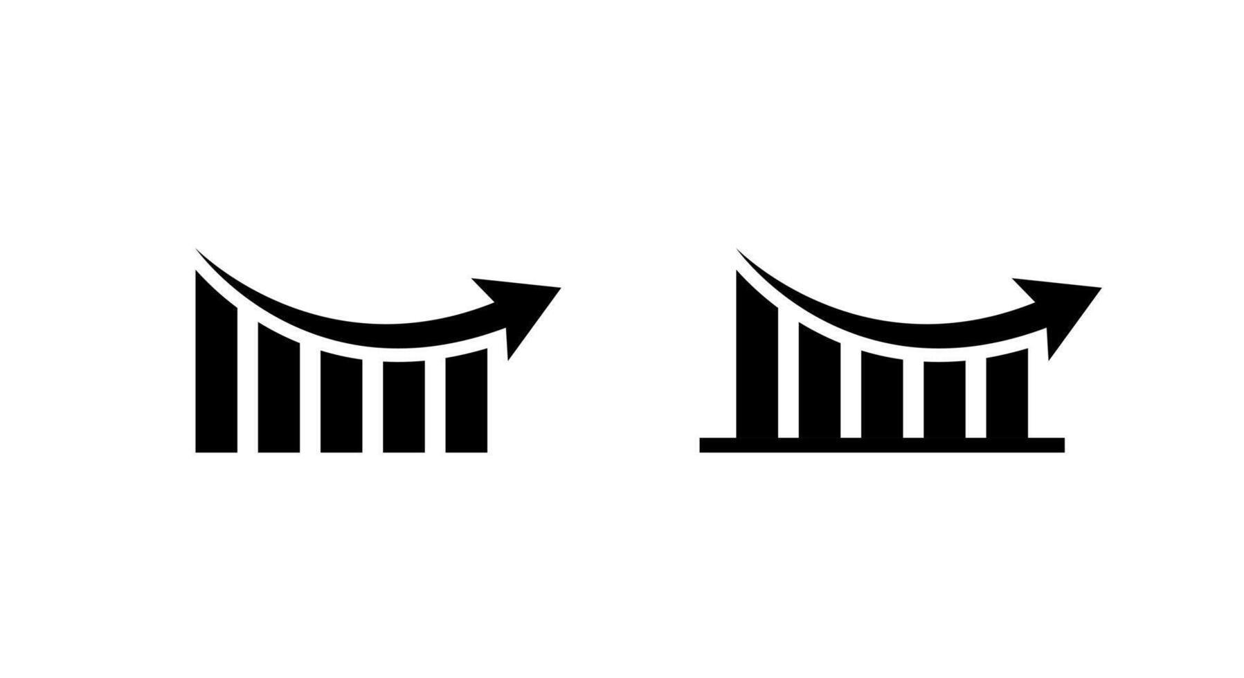 Rebound chart icon with upward curved arrow. Market recovery and growth symbol vector
