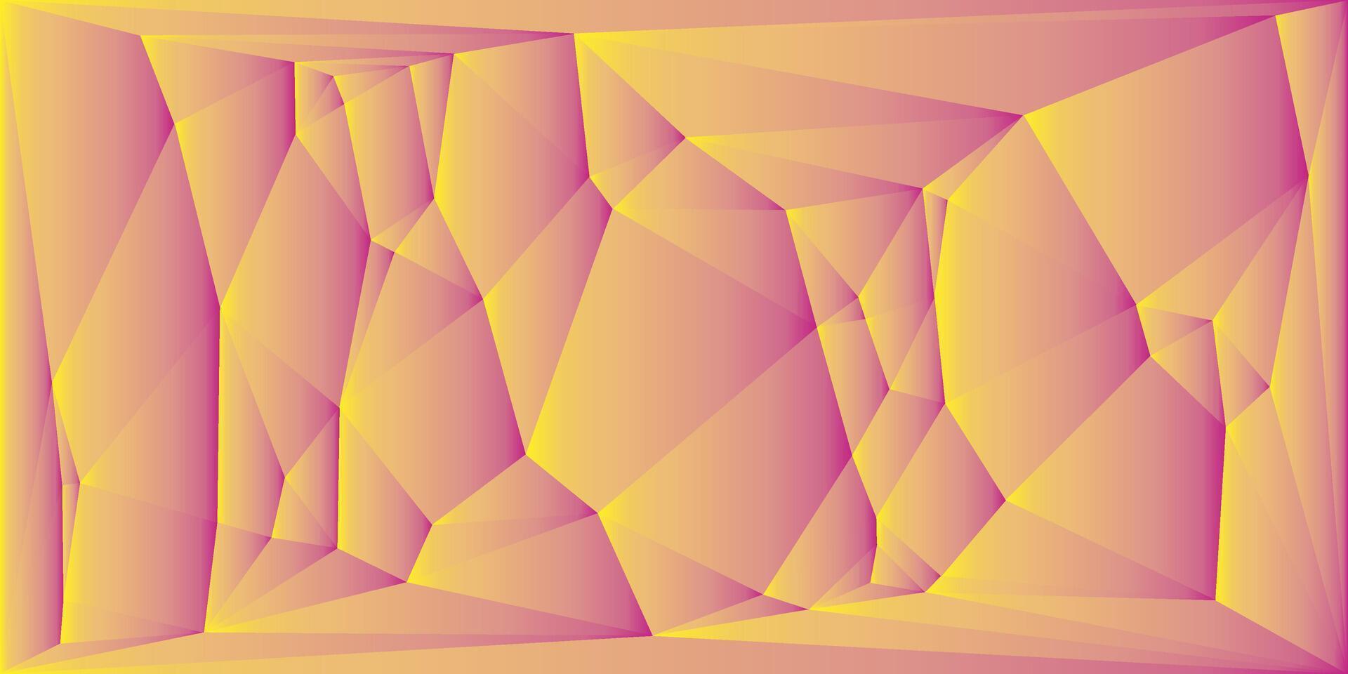 prismatic low poly texture a vibrant pink and yellow pattern ideal for digital art and contemporary backdrops vector