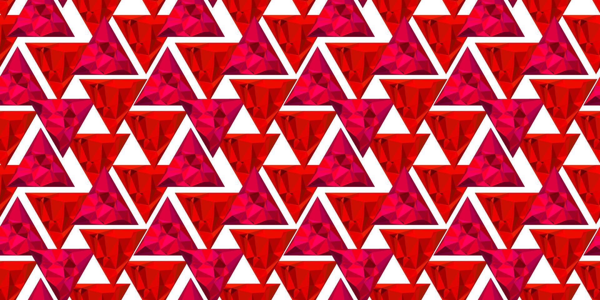 geometric crystal repeatable background with ruby-like triangles ideal for abstract art and glamorous visuals vector
