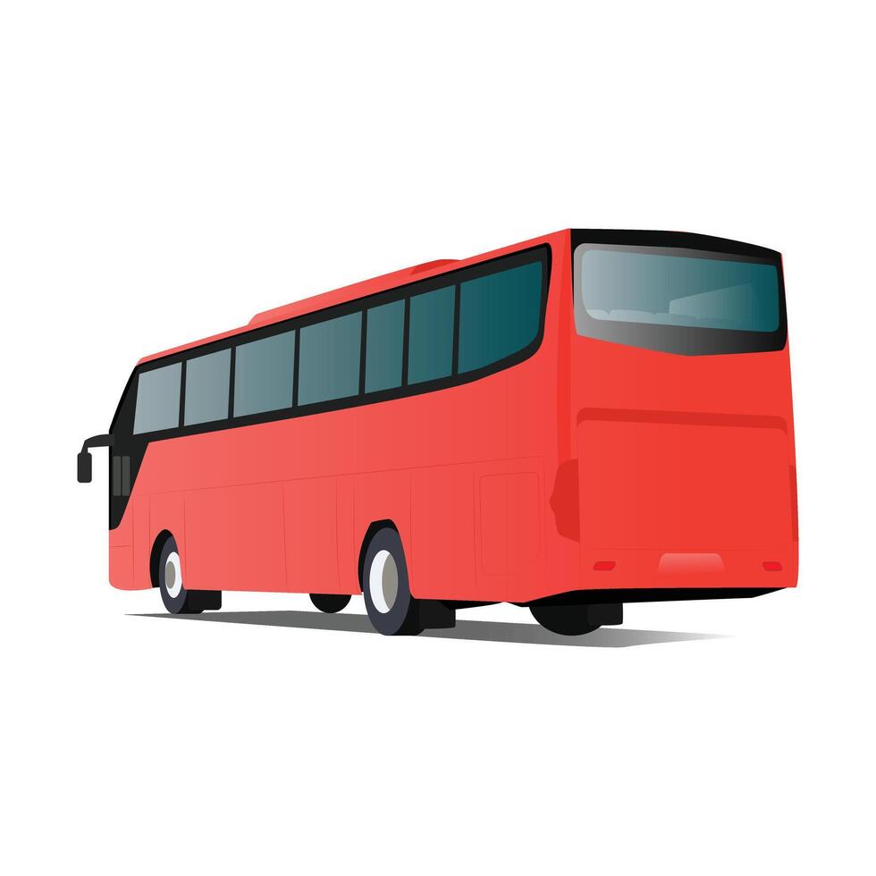 City bus back view in white background vector