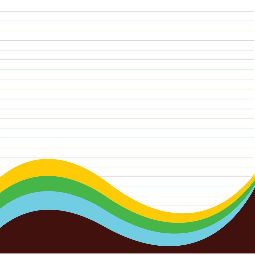 A note pad with a colorful wave pattern vector