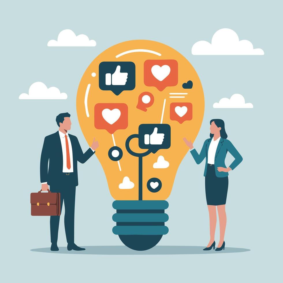 social media enlightening vector