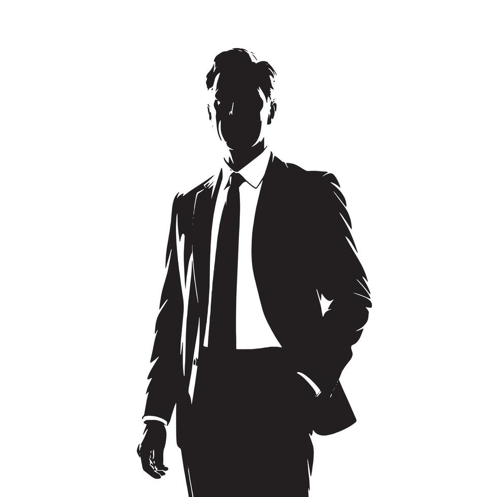 Silhouette of a man in a suit vector