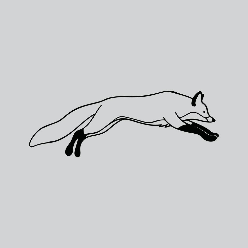 Jackal Jumping Illustration vector