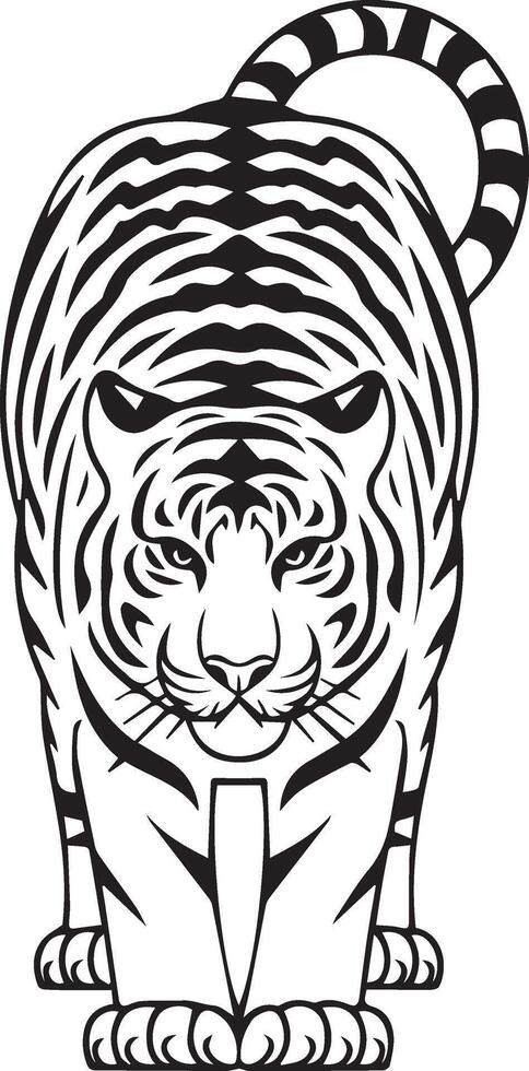 International Tiger Day Silhouette art illustration vector