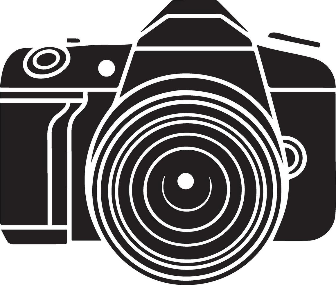 a black and white photo of a camera vector