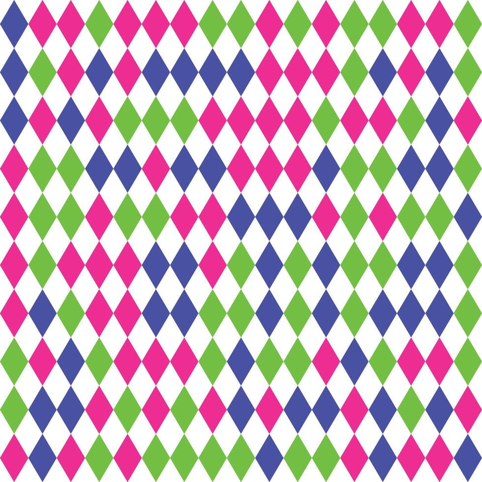 Colorful Geometric Diamond Pattern. Pink, Green and Blue Abstract Art Background vector