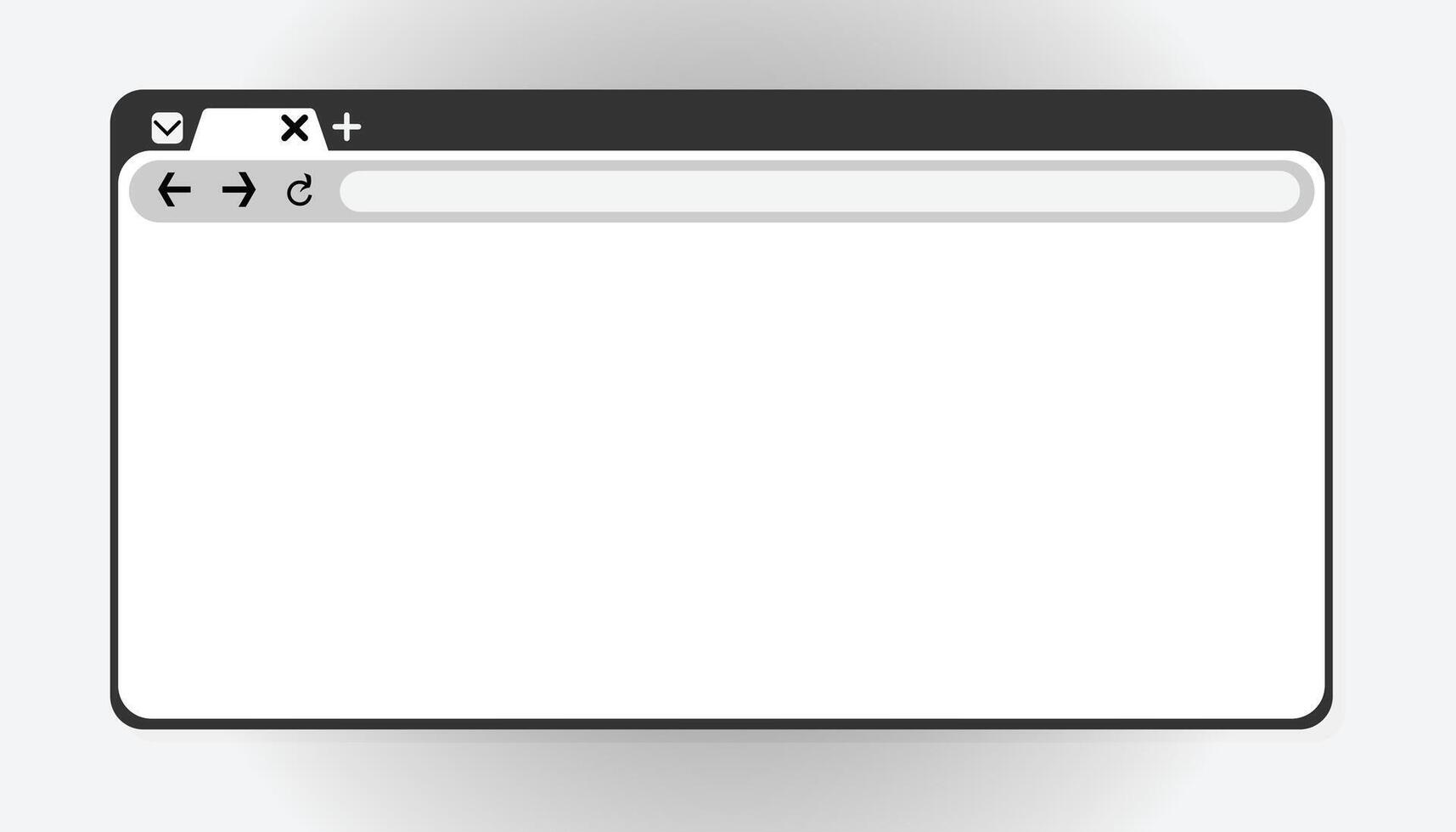 Illustration of a web browser with a blank webpage. Depicts a user interface concept emphasizing a simple design ideal for tech or user experience projects vector