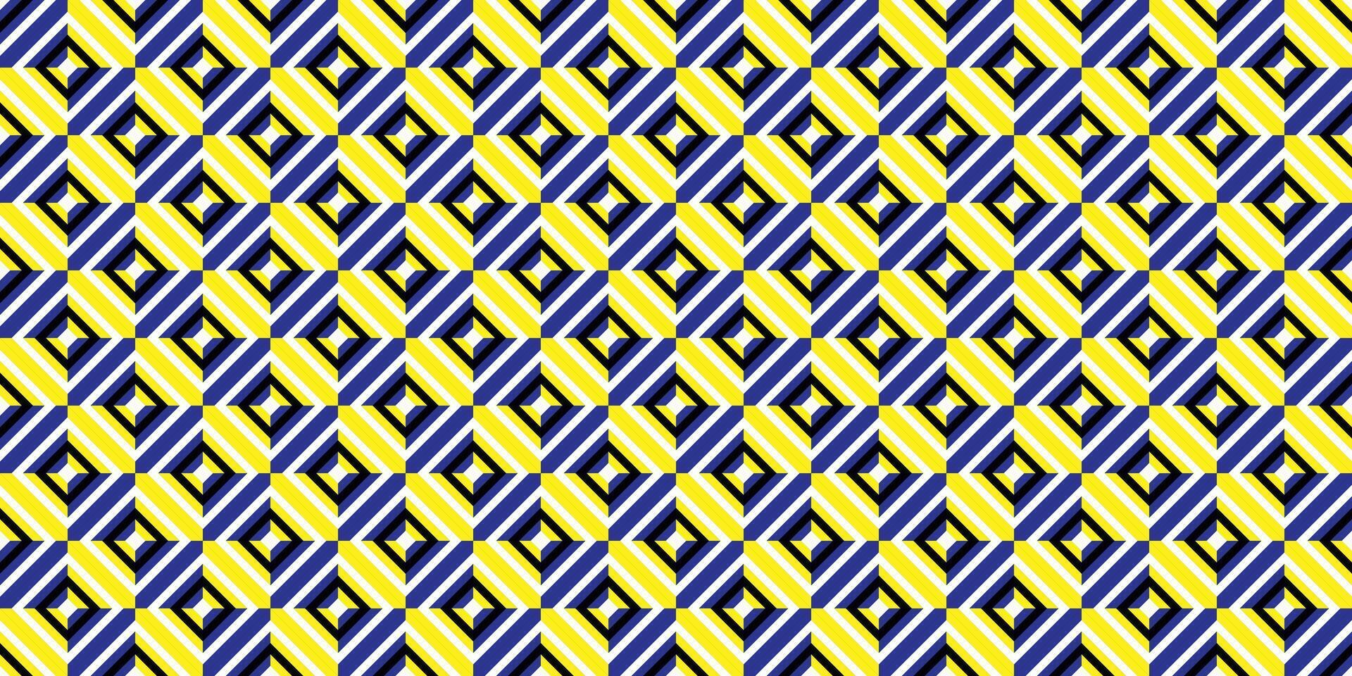 Bright abstract pattern featuring alternating blue and yellow diagonal stripes in an engaging geometric design. Ideal for backgrounds, wallpapers, branding, and decoration projects. vector
