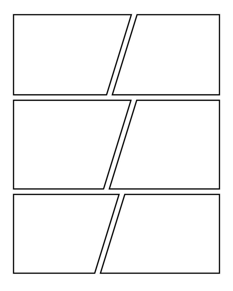 Manga Storyboard Template Versatile Comic Strip Layout with Rounded Corners vector