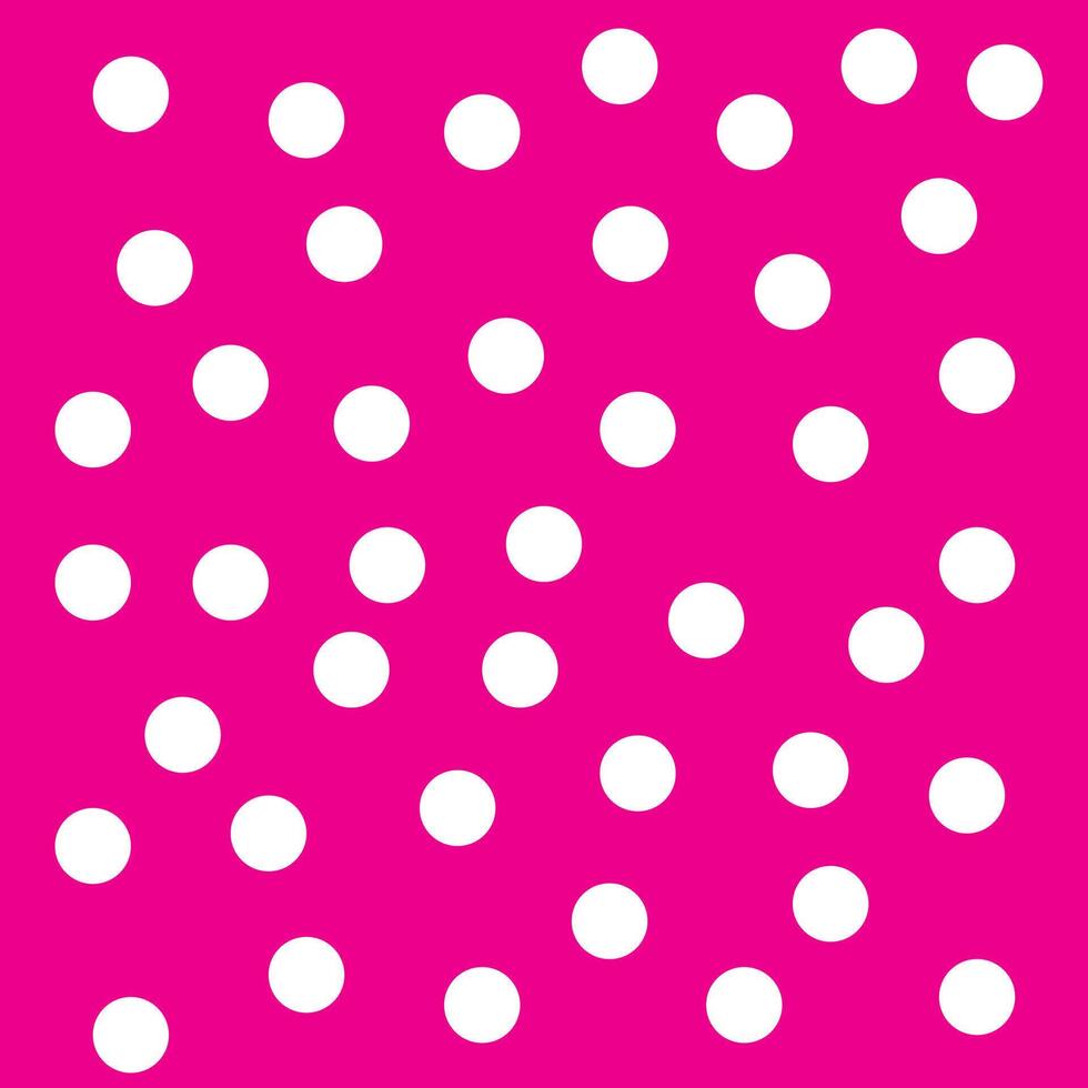 Vibrant Pink Background with White Polka Dot Pattern Design vector