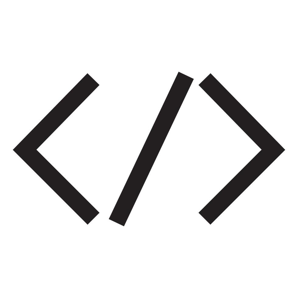 Minimal Image of Simple Code Brackets on a White Background vector