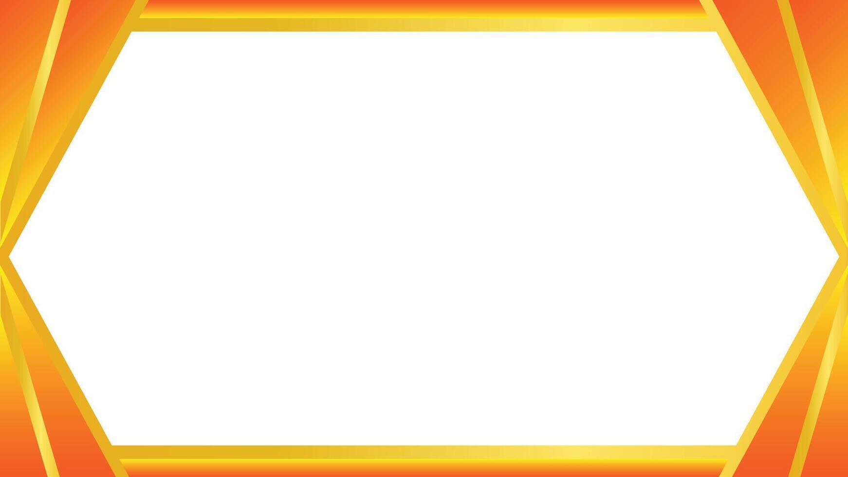 Vibrant Hexagonal Frame With Orange and Yellow Gradient Design vector