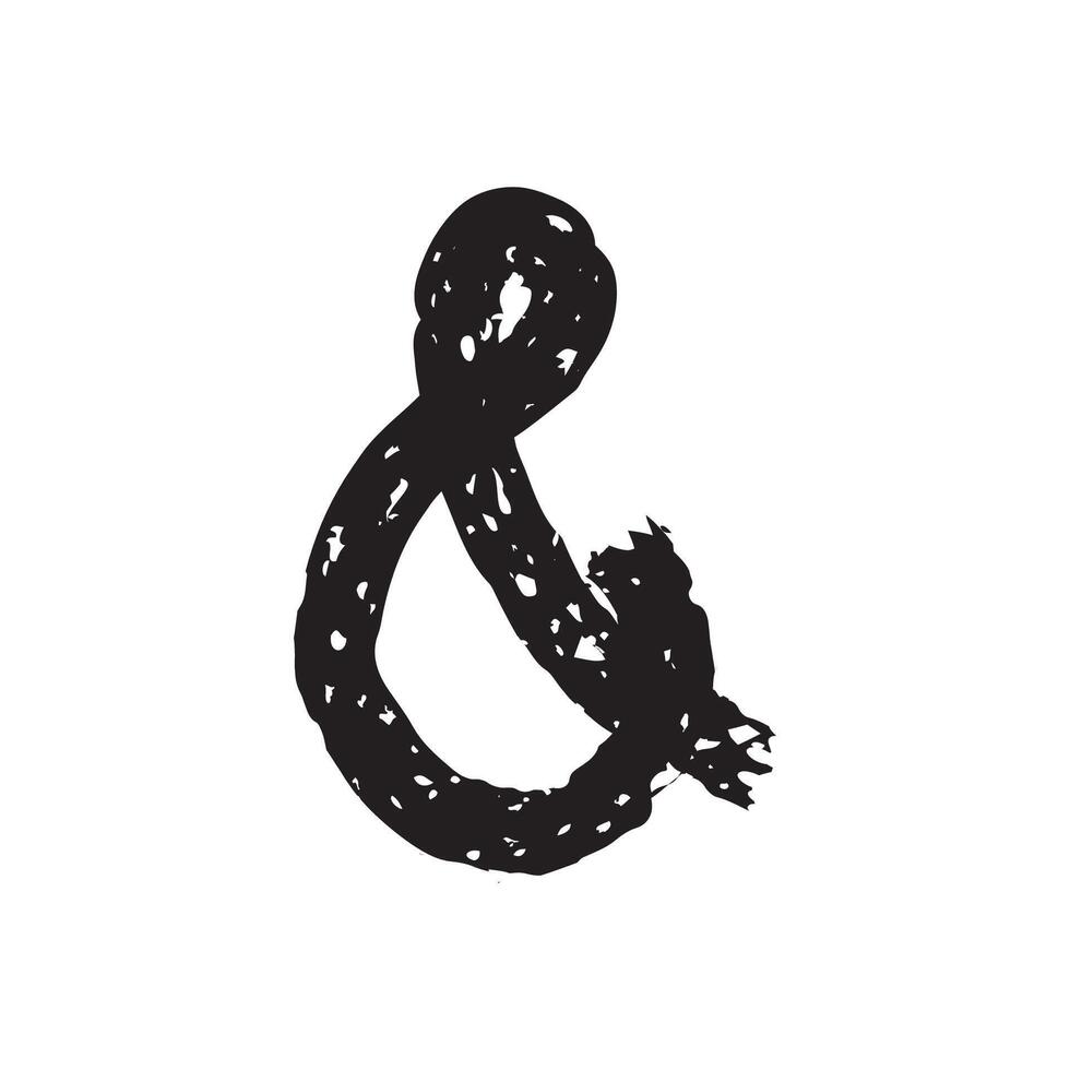 Hand drawn ampersand illustration vector