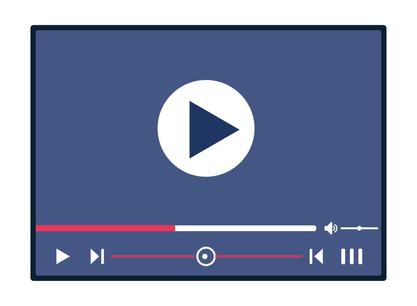 A blue screen with a white arrow pointing to the right vector