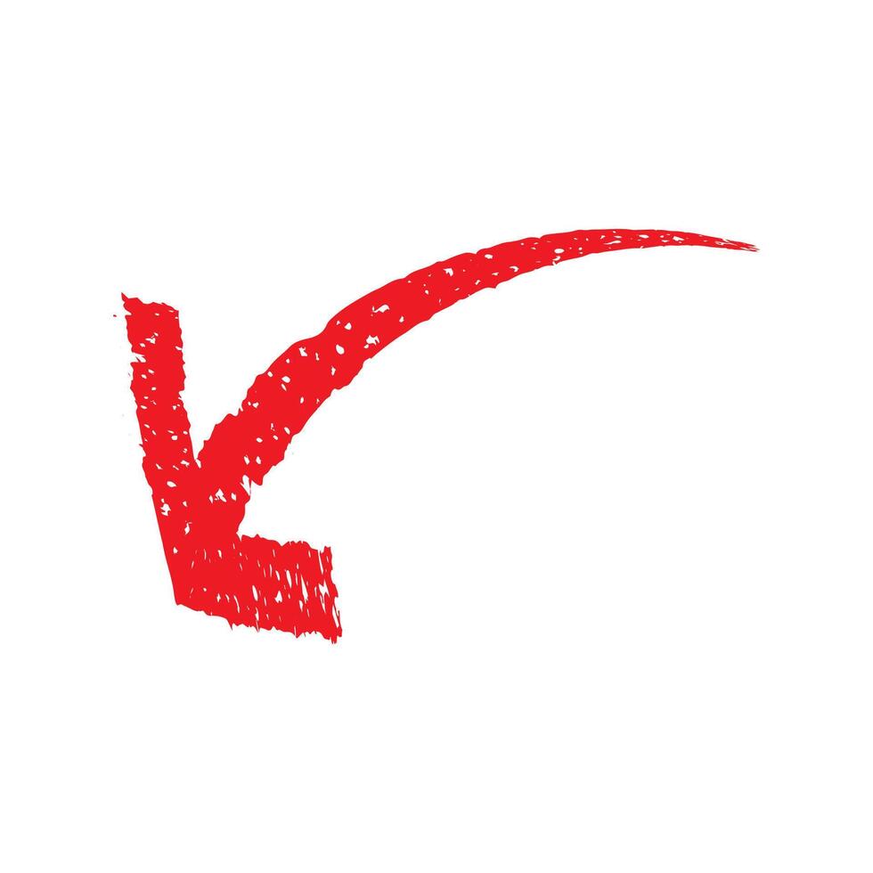 Hand drawn red arrow illustration vector