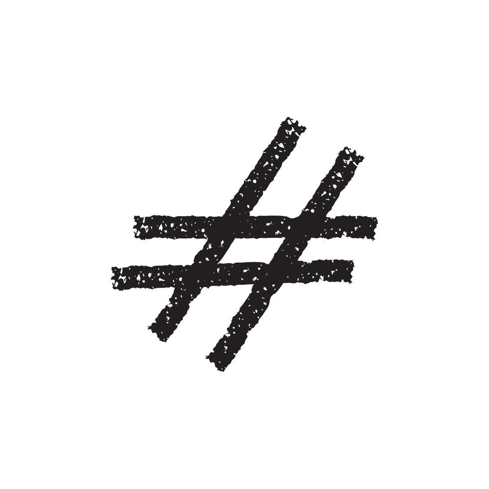 Hand drawn hash symbol illustration vector
