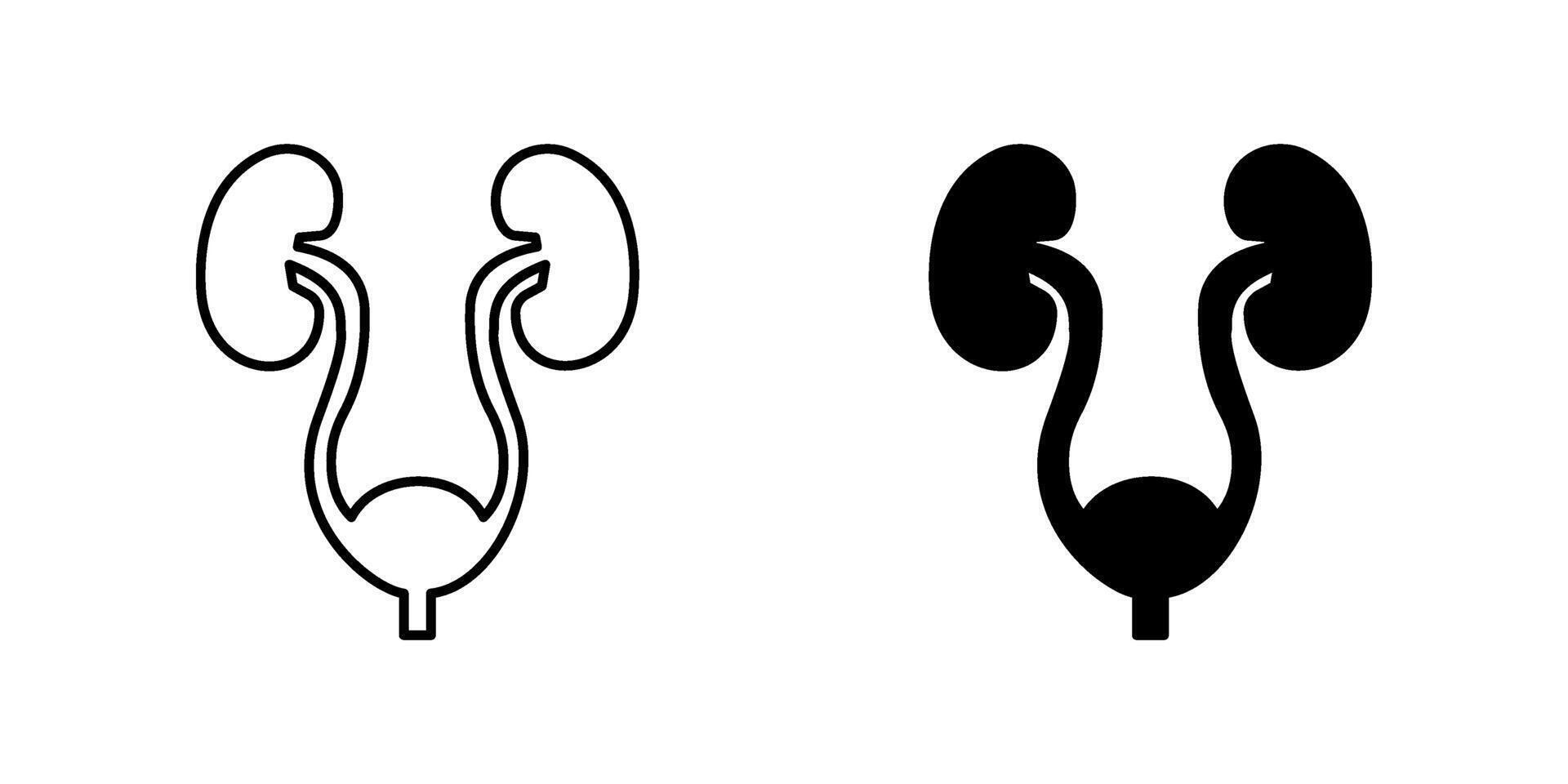 Human Urinary Icon set. Symbol isolated white background. illustration. color editable. vector