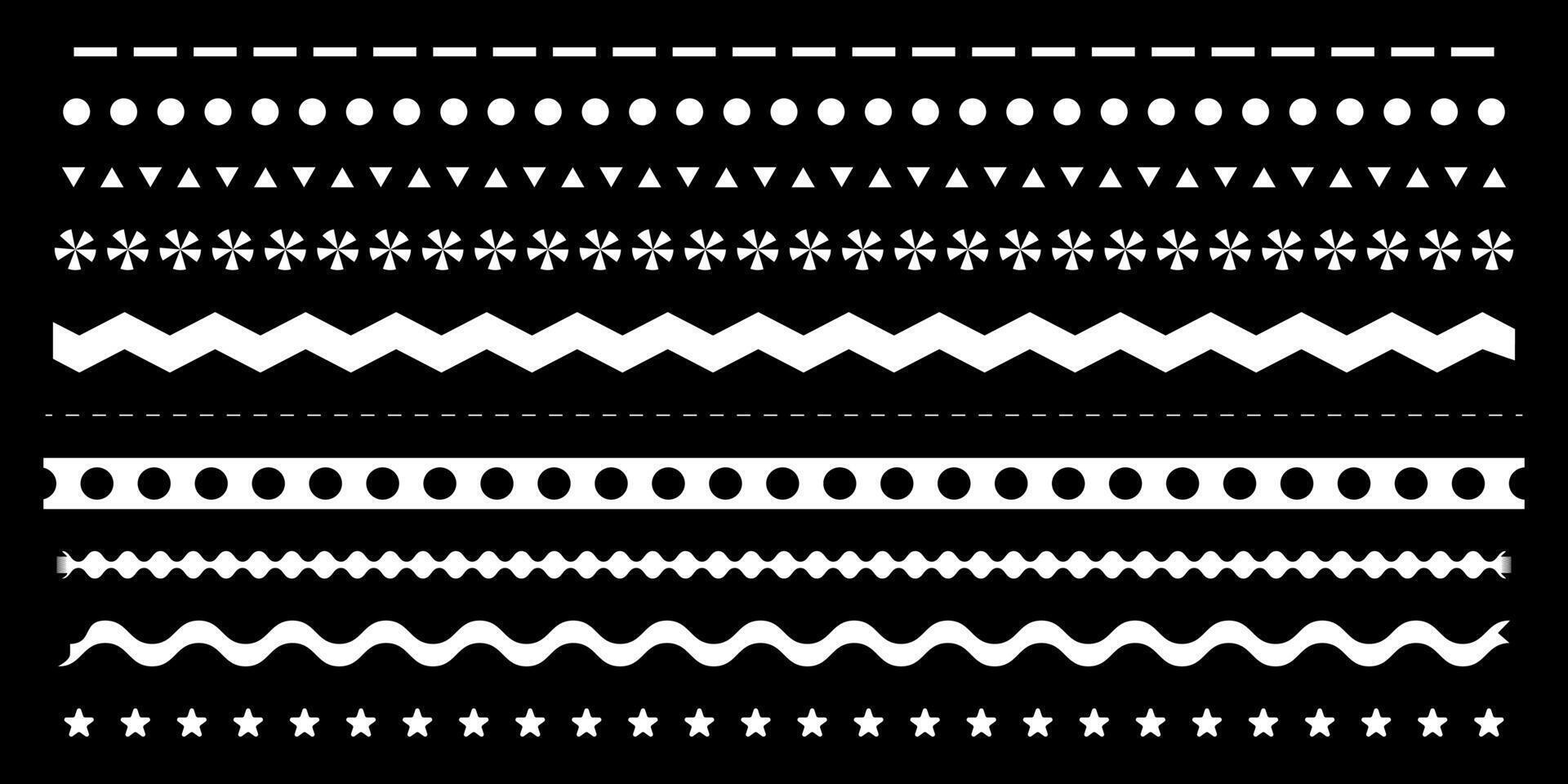 Border Set with Geometric Shapes vector