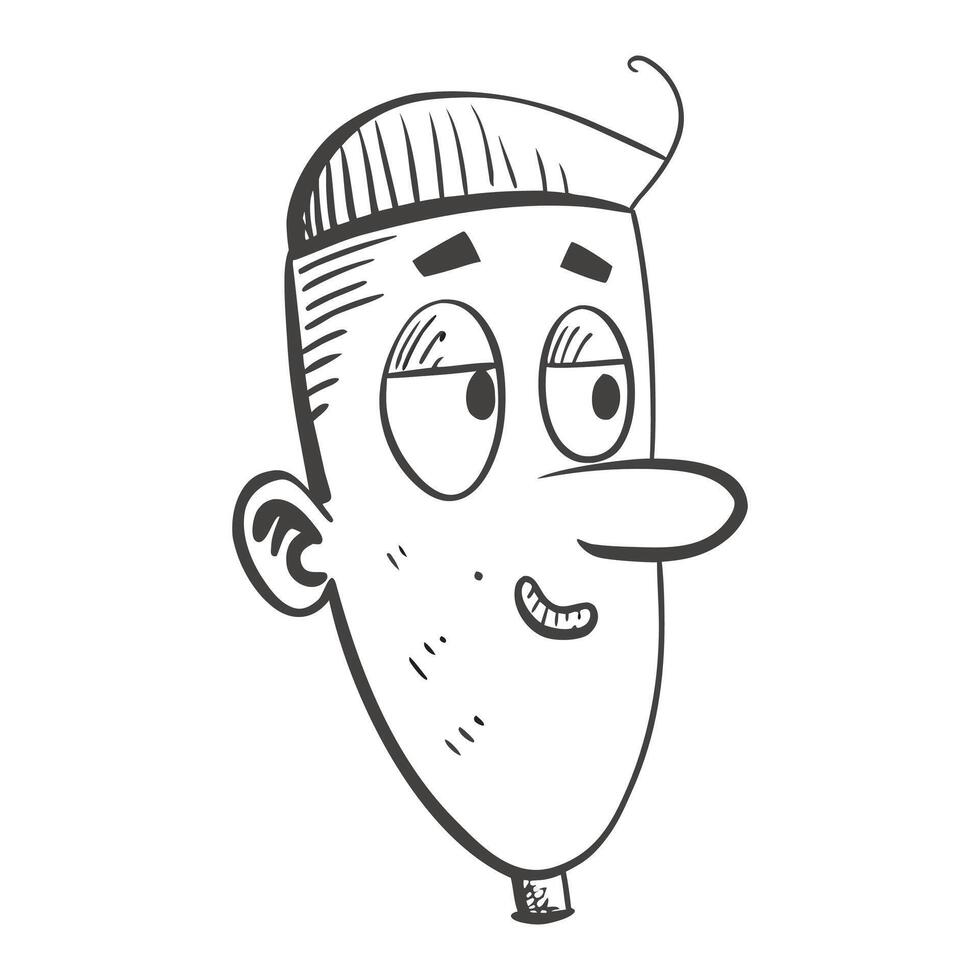 Cartoon face on white background vector