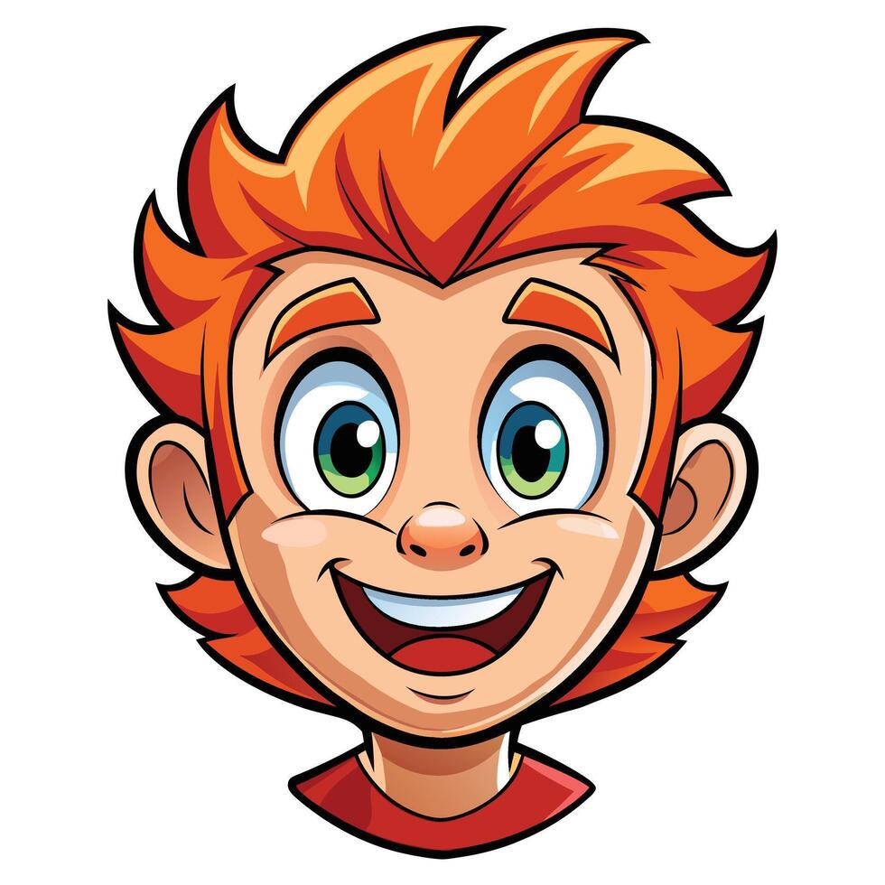Cartoon happy boy on white background vector