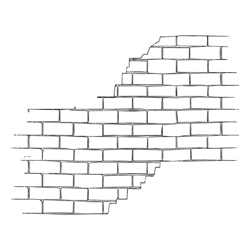 Sketchy illustration of a classic brick wall design vector
