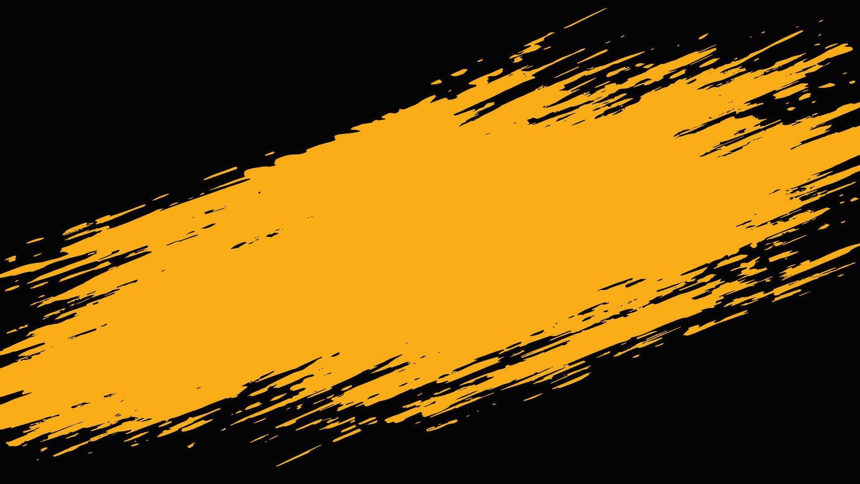 Bold, Angled Brushstroke in Vibrant Yellow Against a Dark Backdrop. vector
