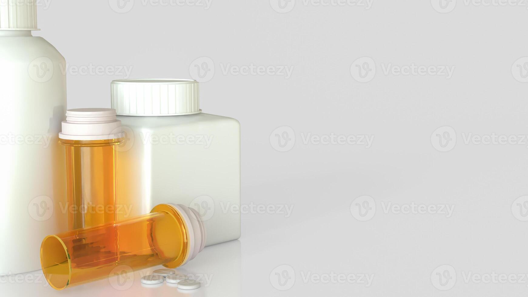 The Drug bottle on white background for Medical or health concept 3d Rendering. photo