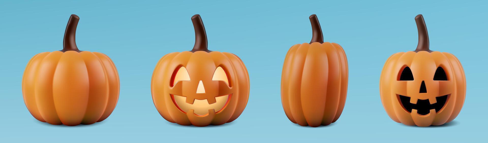 Halloween pumpkin decorations for any celebration vector