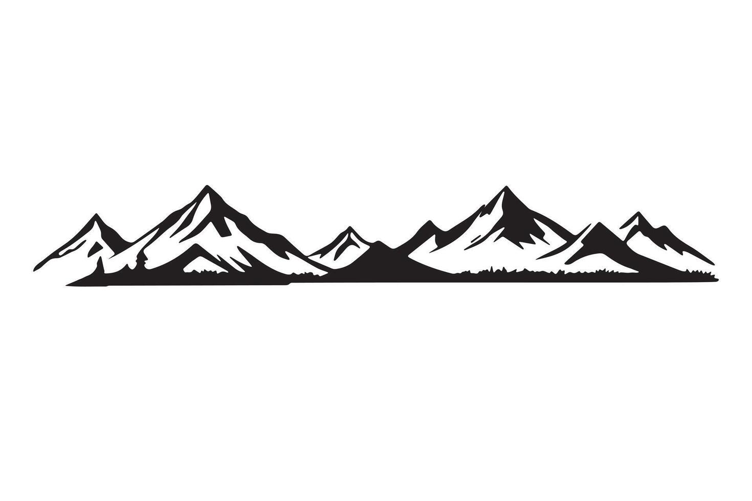 A Range of Mountains Silhouette at Sunset for Breathtaking Landscape Images vector