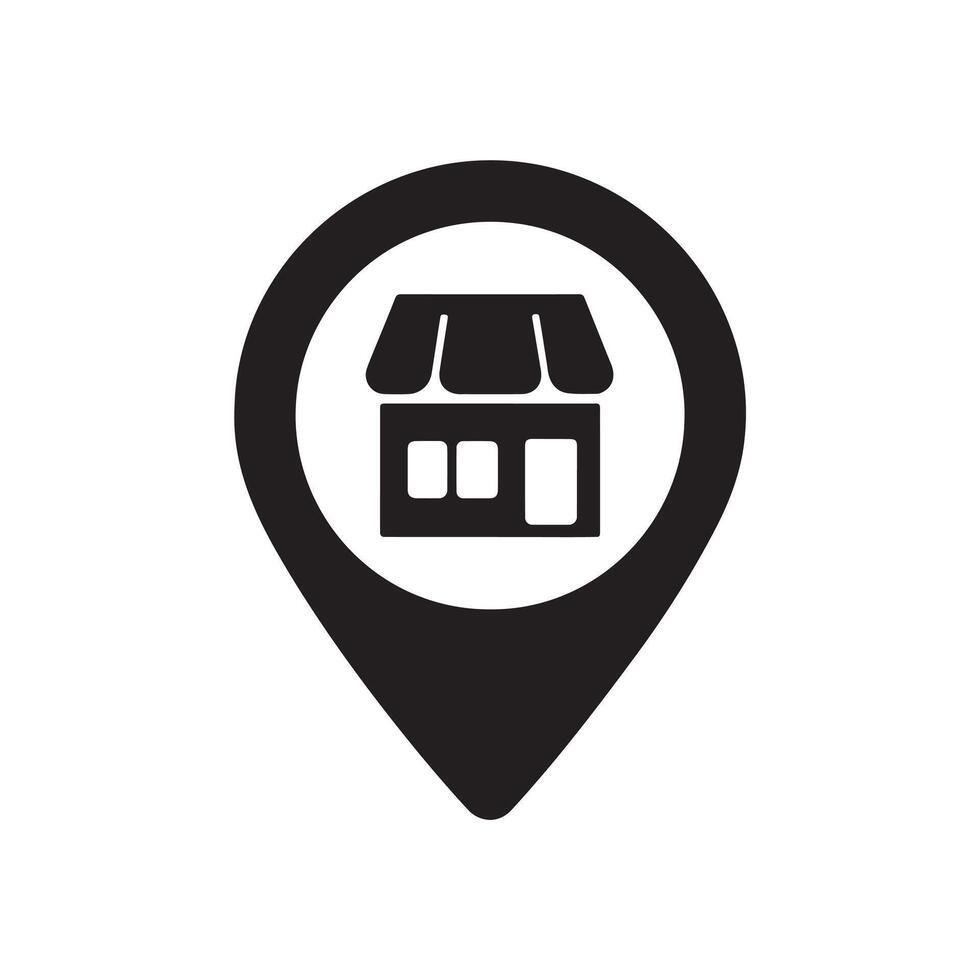 Shop Location Icon for Maps, Apps and ECommerce Design vector