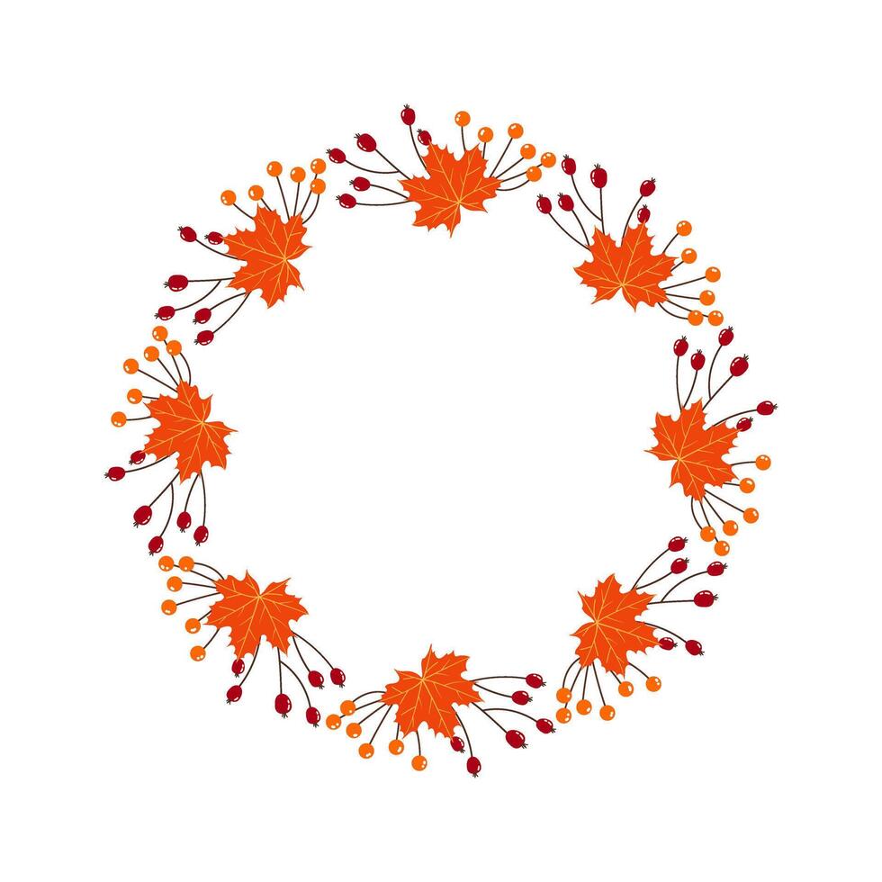 Fall season wreath vector