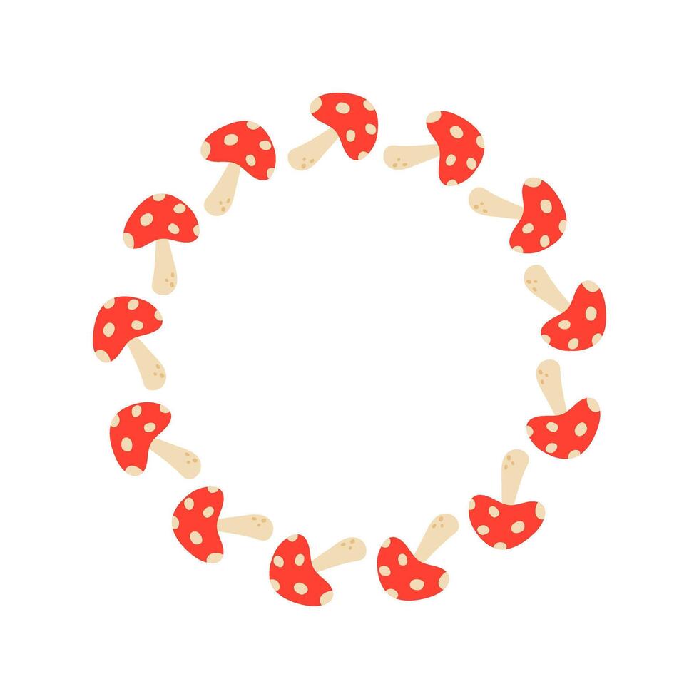 Autumn wreath with mushrooms vector