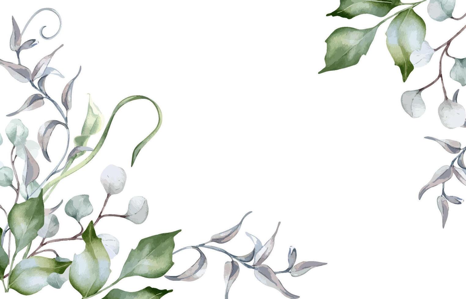 Watercolor greenery illustration vector
