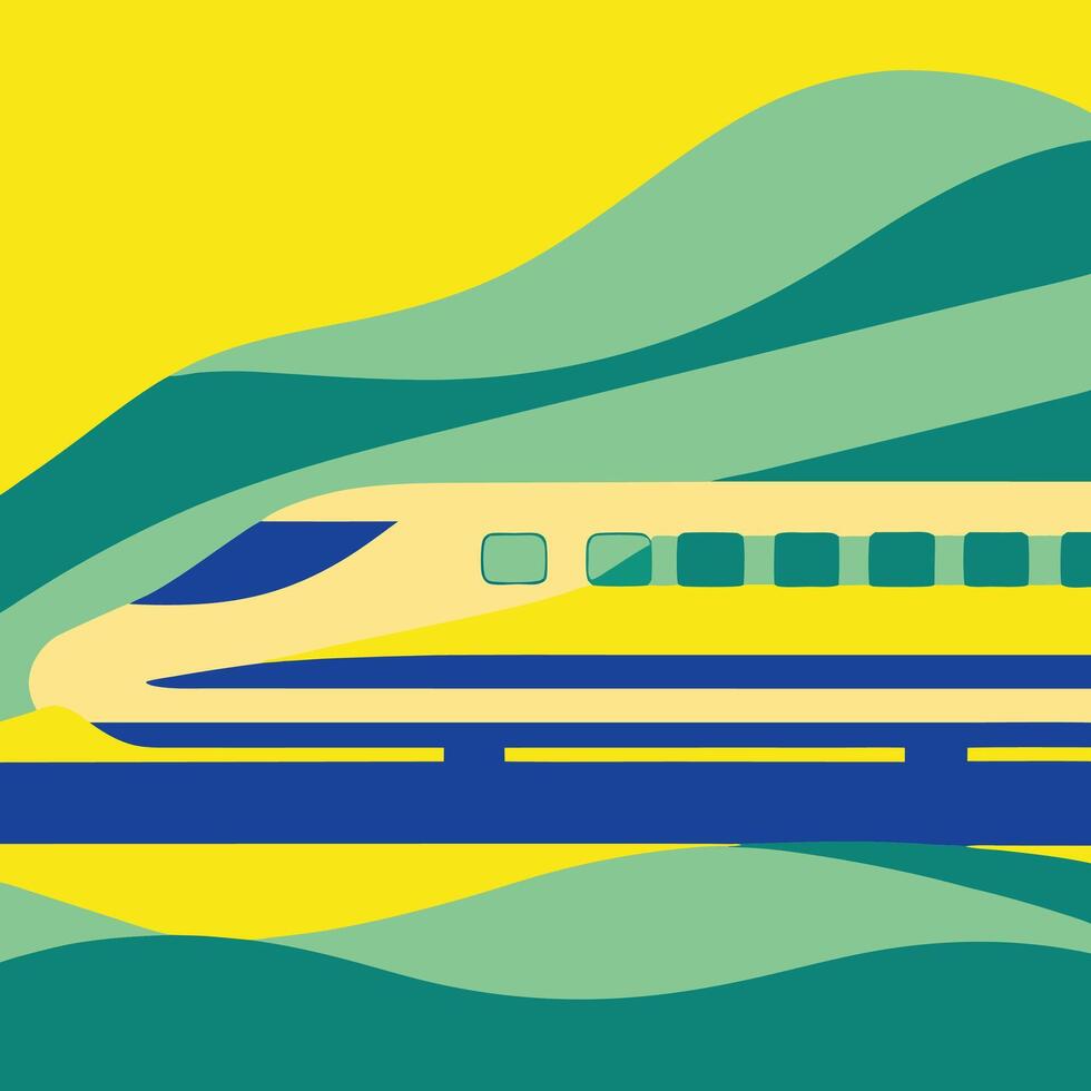 High Speed Train, Bullet Train, Japan Railway, Modern Transportation vector
