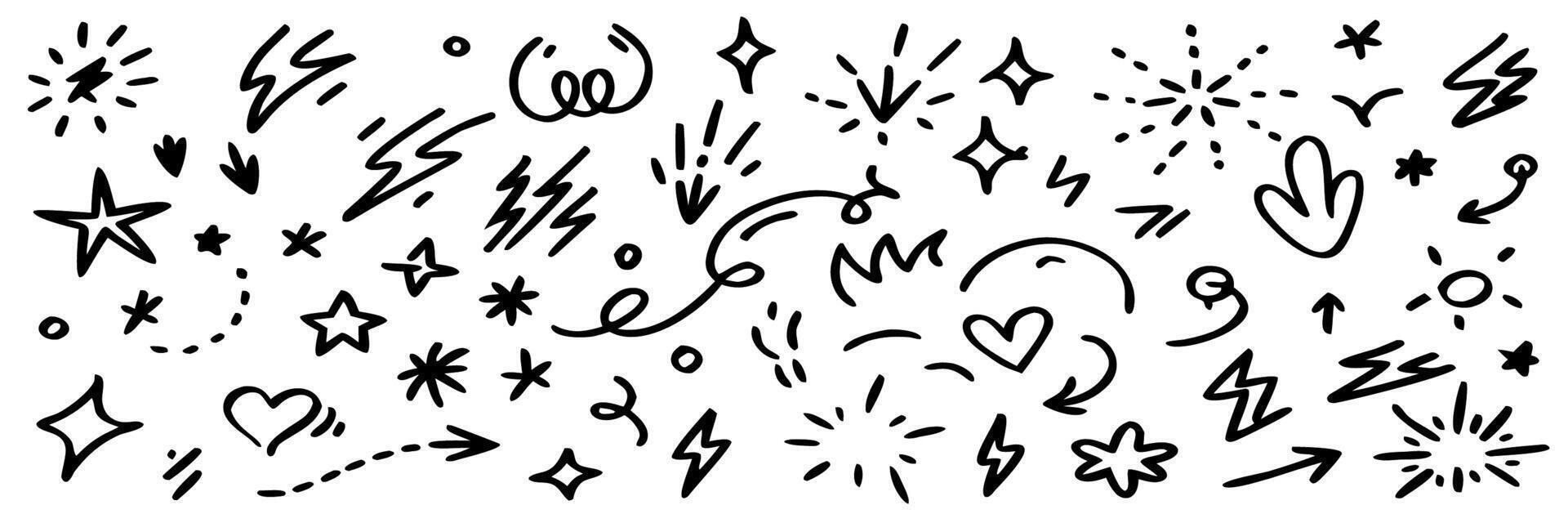 Hand drawn Doodle Collection Stars, Arrows, and More vector