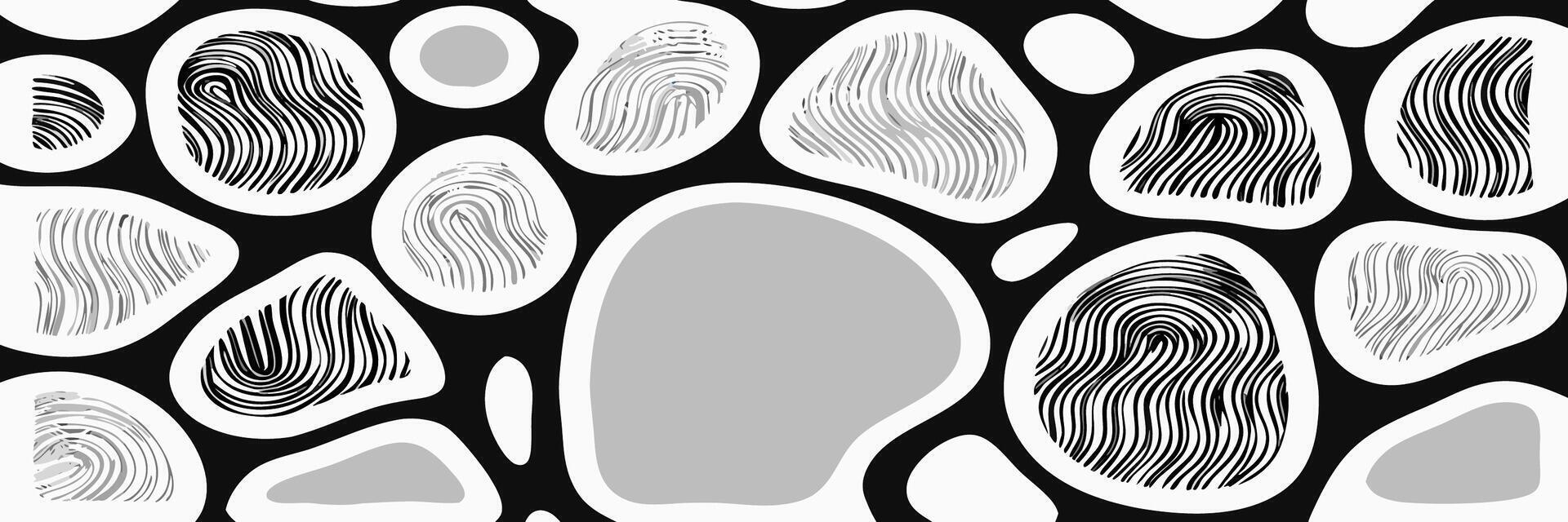 Abstract Fingerprint Pattern Black and White Texture vector