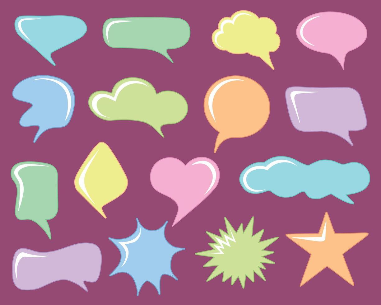 Speech Bubble frame set. Illustration for printing, backgrounds, covers and packaging. Image can be used for greeting cards, posters, stickers and textile. Isolated on dark background. vector