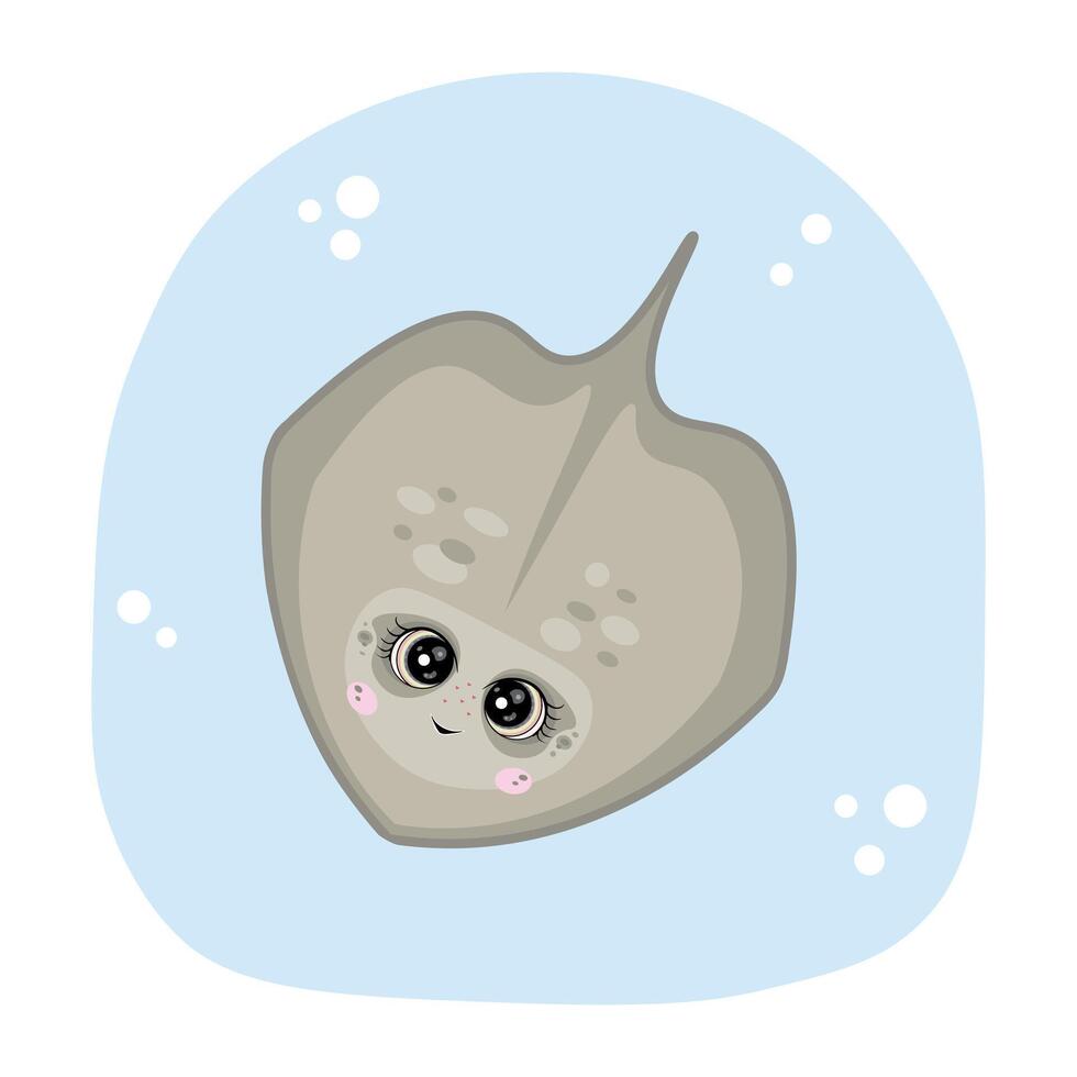 Stingray. Illustration for printing, backgrounds, covers and packaging. Image can be used for greeting cards, posters, stickers and textile. Isolated on white background. vector