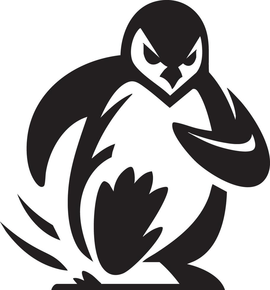 Aggressive Penguin Character Design Ready for Action vector