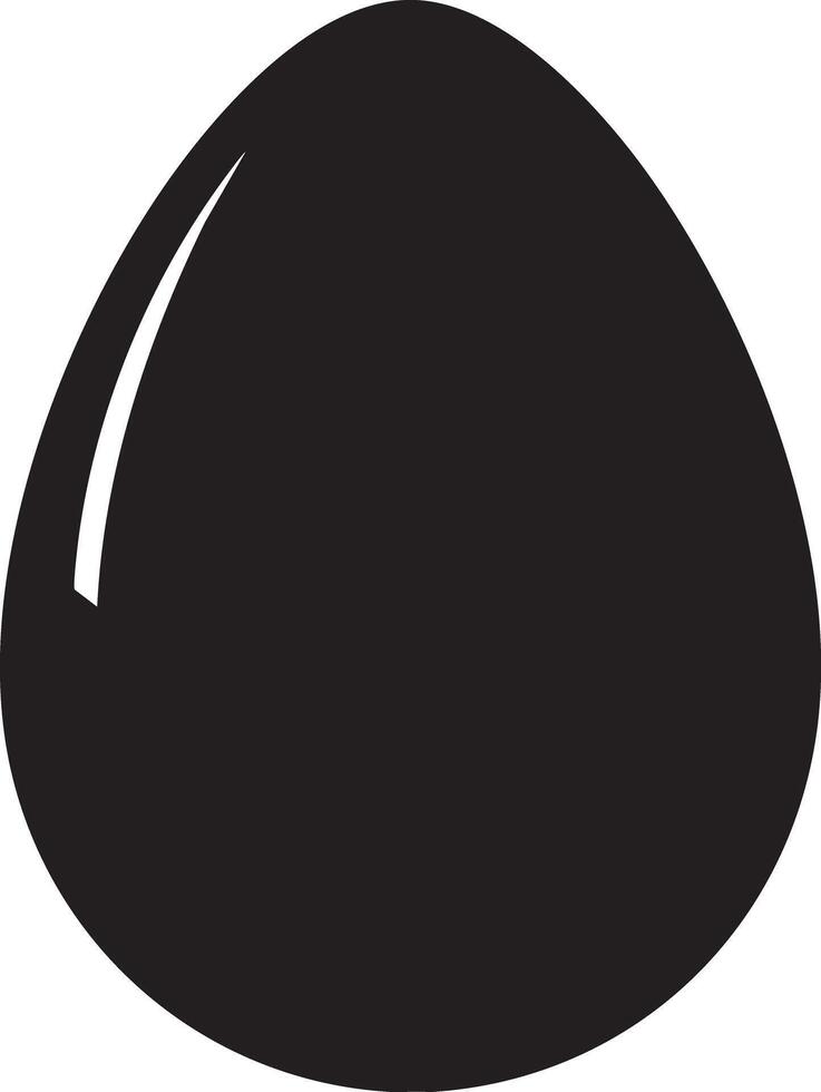 Simple Black Silhouette of an Egg Shape with a Subtle Highlight vector