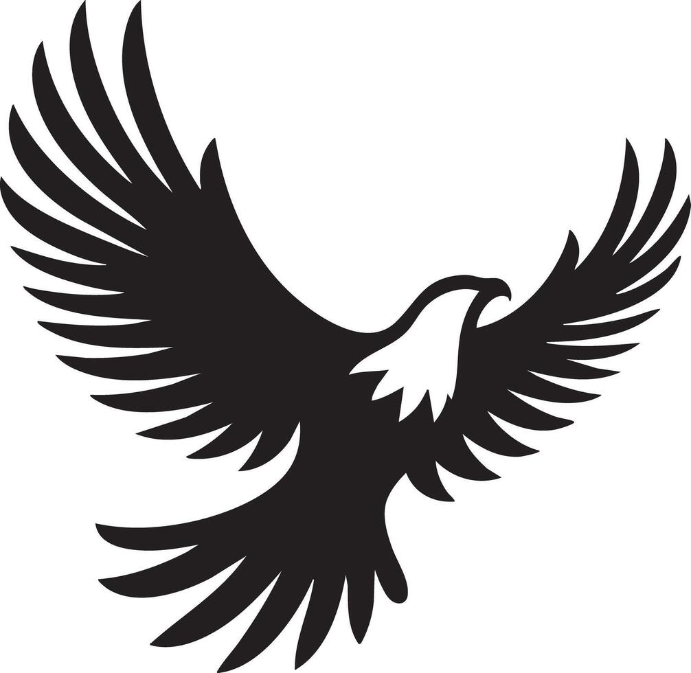 Majestic Eagle Silhouette Flying with Spread Wings Symbol of Freedom and Power vector