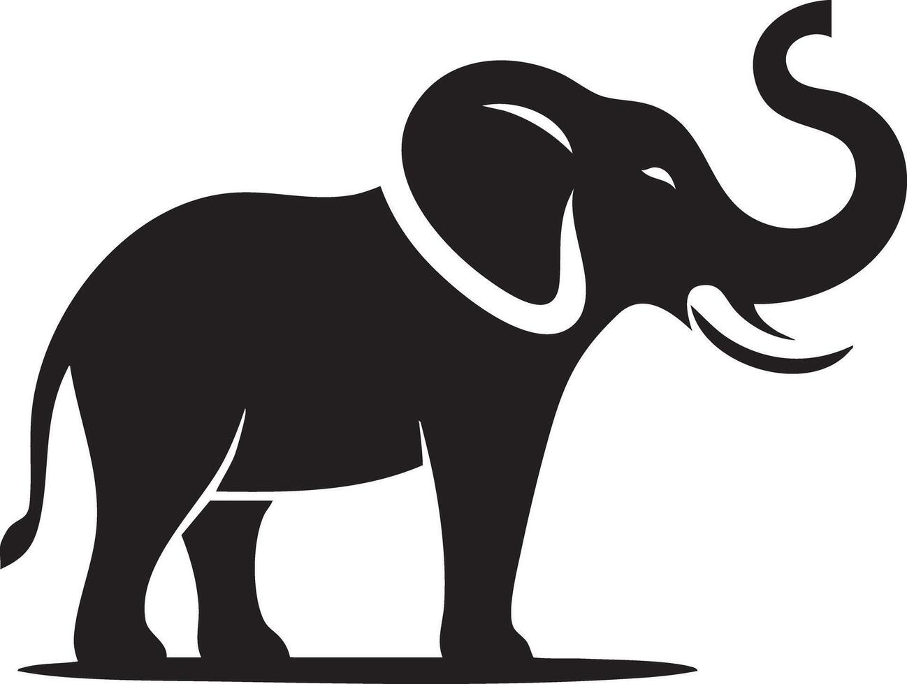 Majestic Silhouette of an African Elephant Standing Tall and Proud vector