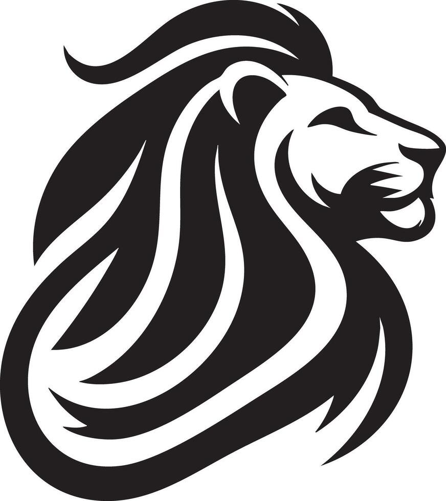Majestic Lion Head Silhouette Graphic Design for Wildlife Art vector