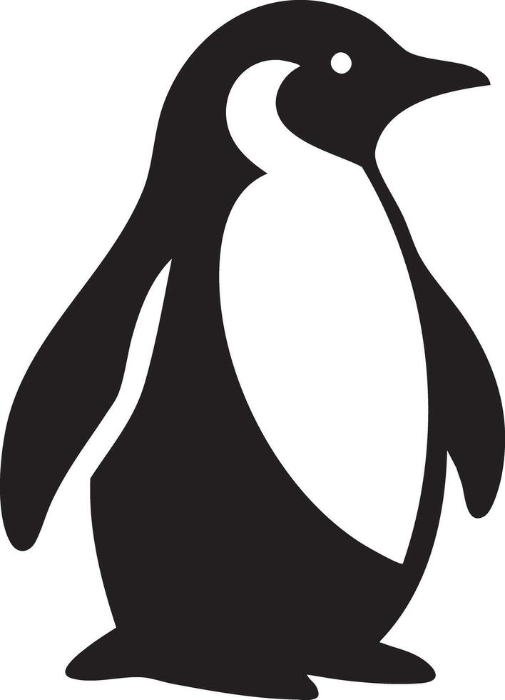 Adorable Penguin Character Minimalist Style Isolated on White Background vector