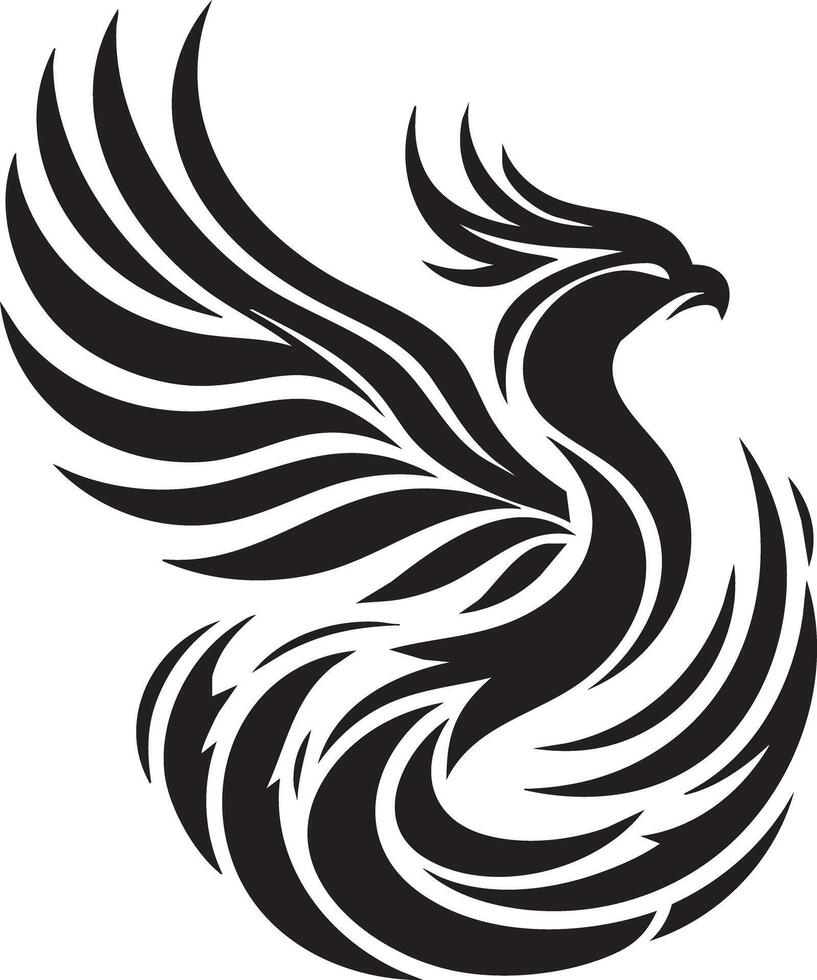 Tribal Phoenix Tattoo Design Art Symbolizing Rebirth and Power vector