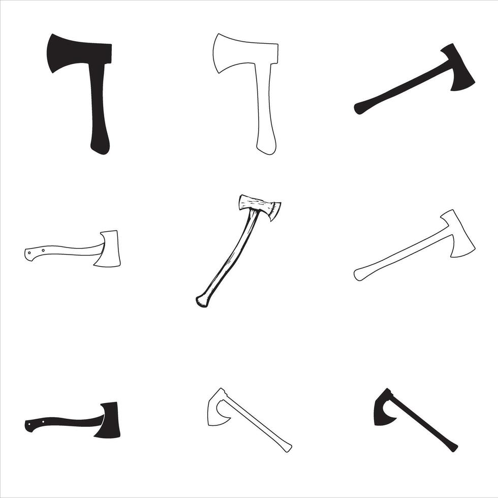 A set of different types of axes and axes vector