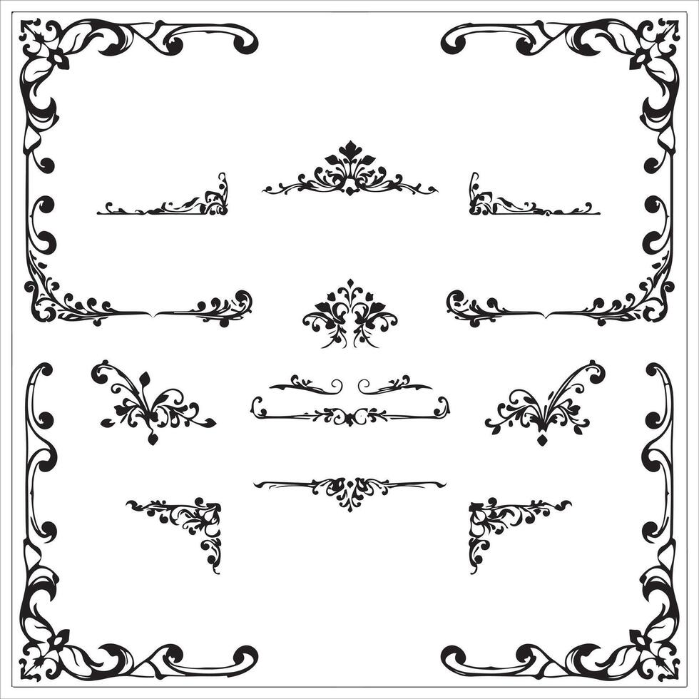 A set of ornamental borders and frames vector
