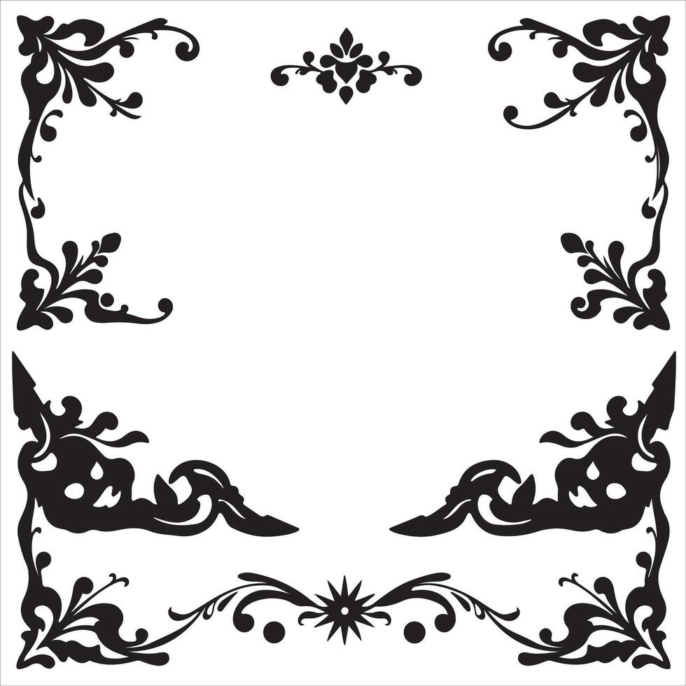 Decorative frame with flowers and leaves vector