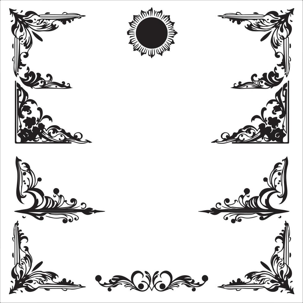 Black and white decorative frame vector